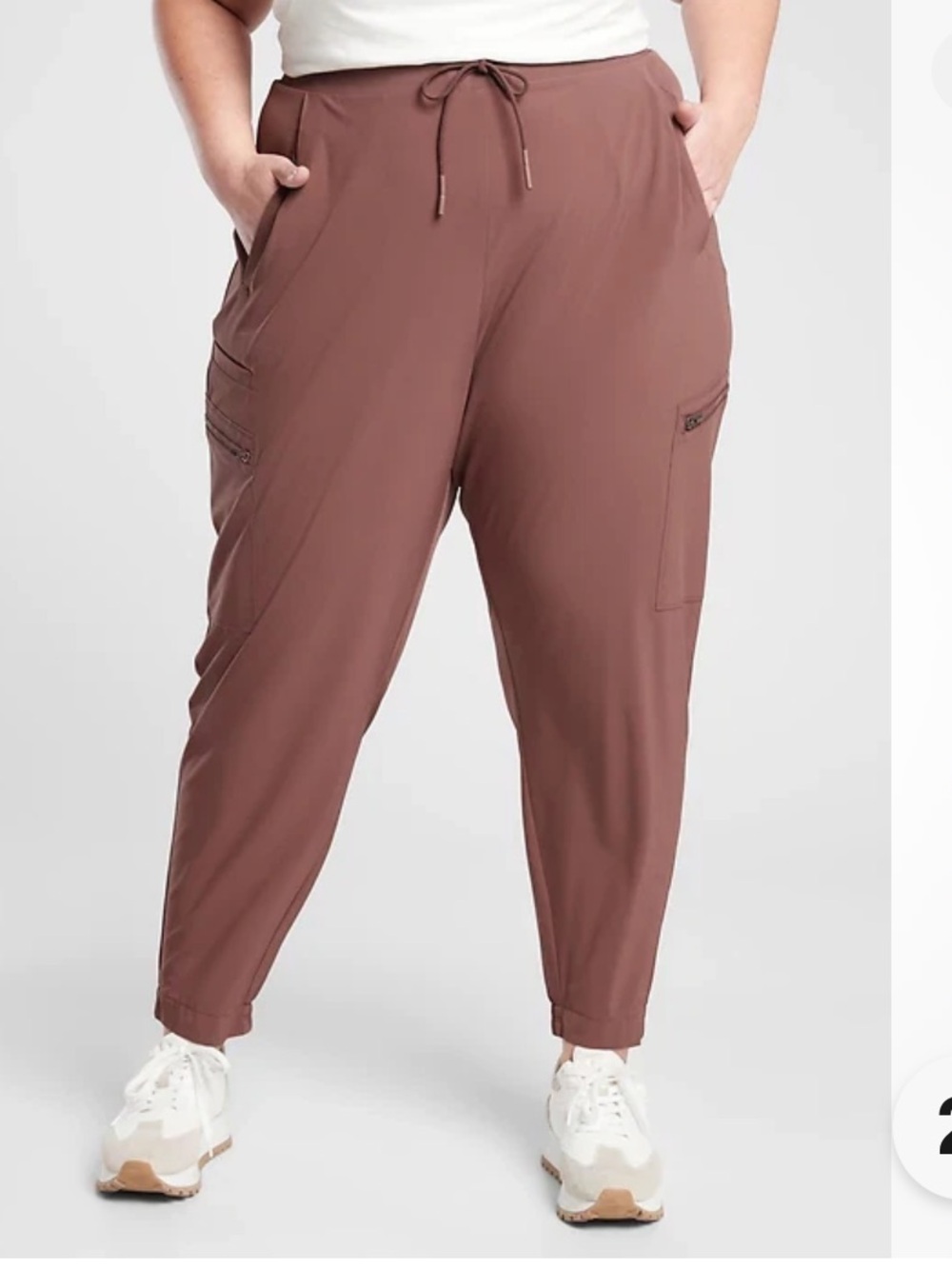 Athleta Maeve brownish pink venture pants size 22 drawstring